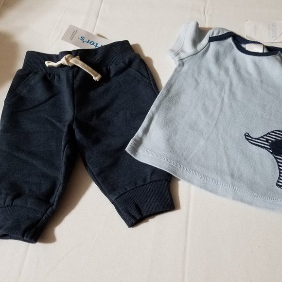 Gymboree Brand New Baby 2009 Elephant NWT 0-3 month shirt, Carters 3 month pants - Picture 2 of 3